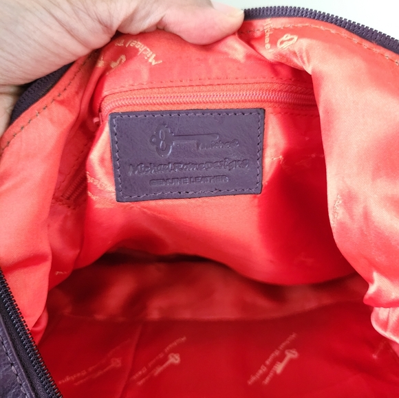 Michael Rome Purple Leather Hand Bag Purse Y2K - Picture 7 of 10